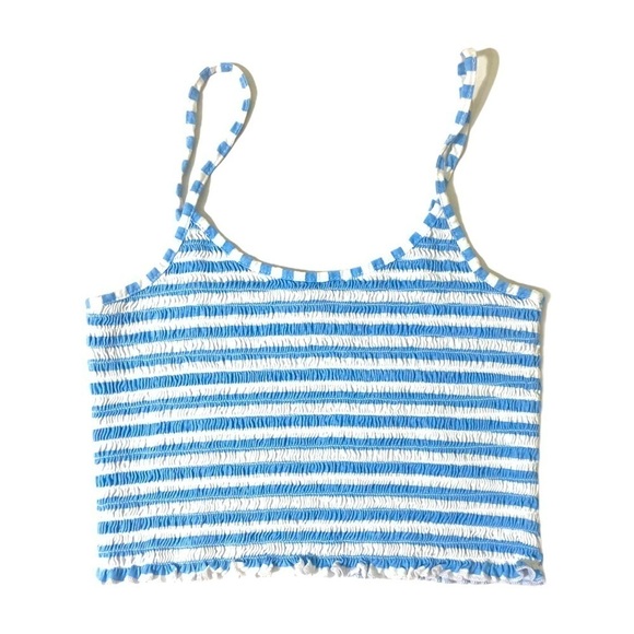 ME to We crop ruched seersucker tank top ruffle - Picture 1 of 7